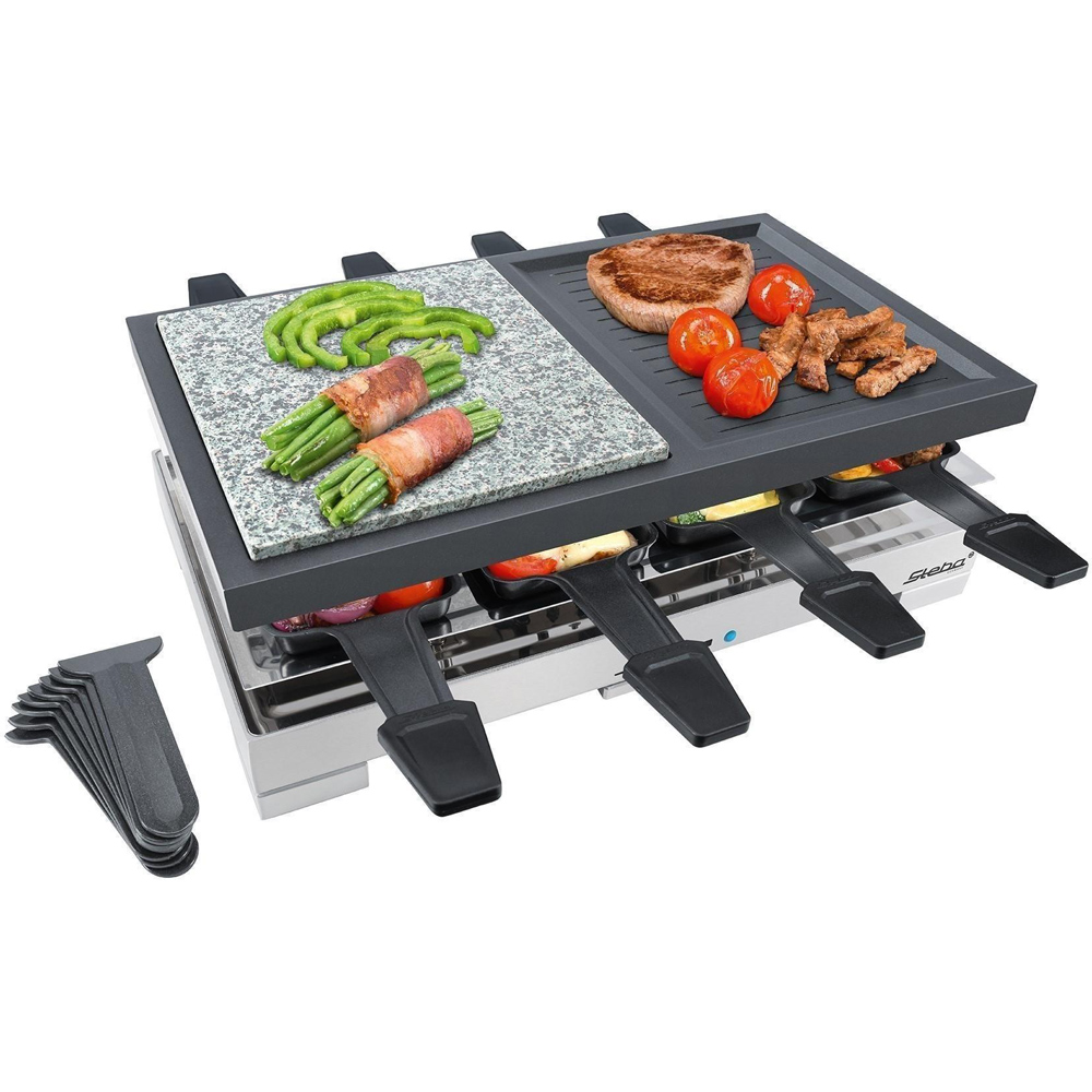 Steba Delux Multi Raclette Stone Grill with Cast Griddle Image 4