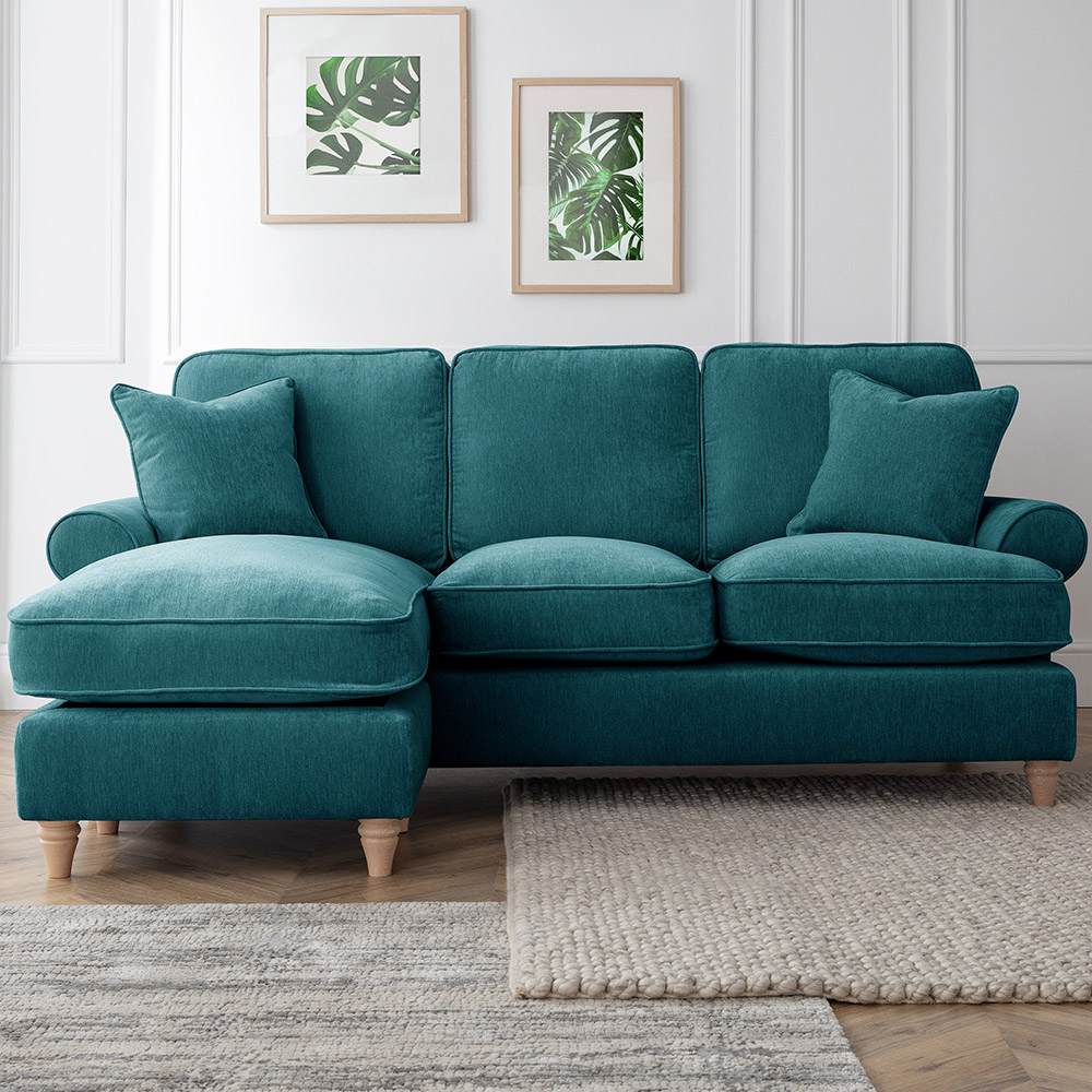 The Victoria 3 Seater Emerald Left Hand Chaise Sofa Image 1