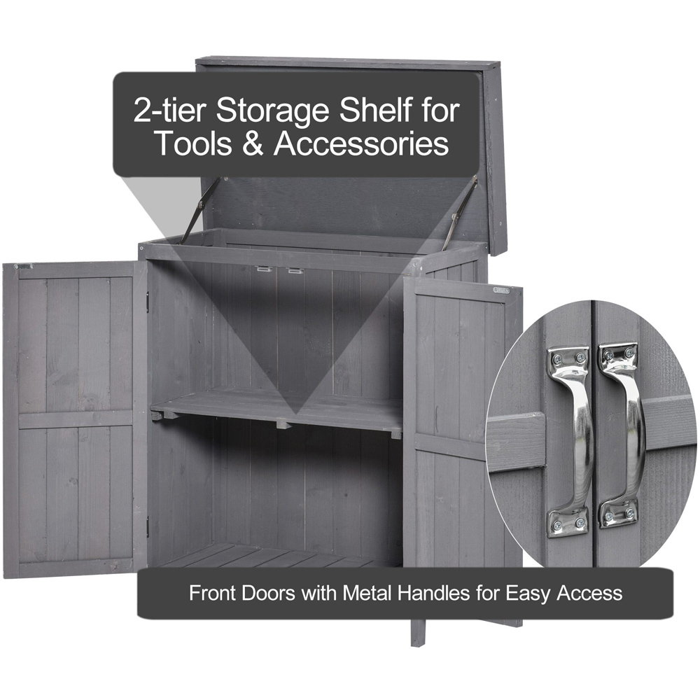 Outsunny 2.8 x 1.4ft Grey Garden Storage Shed Image 6