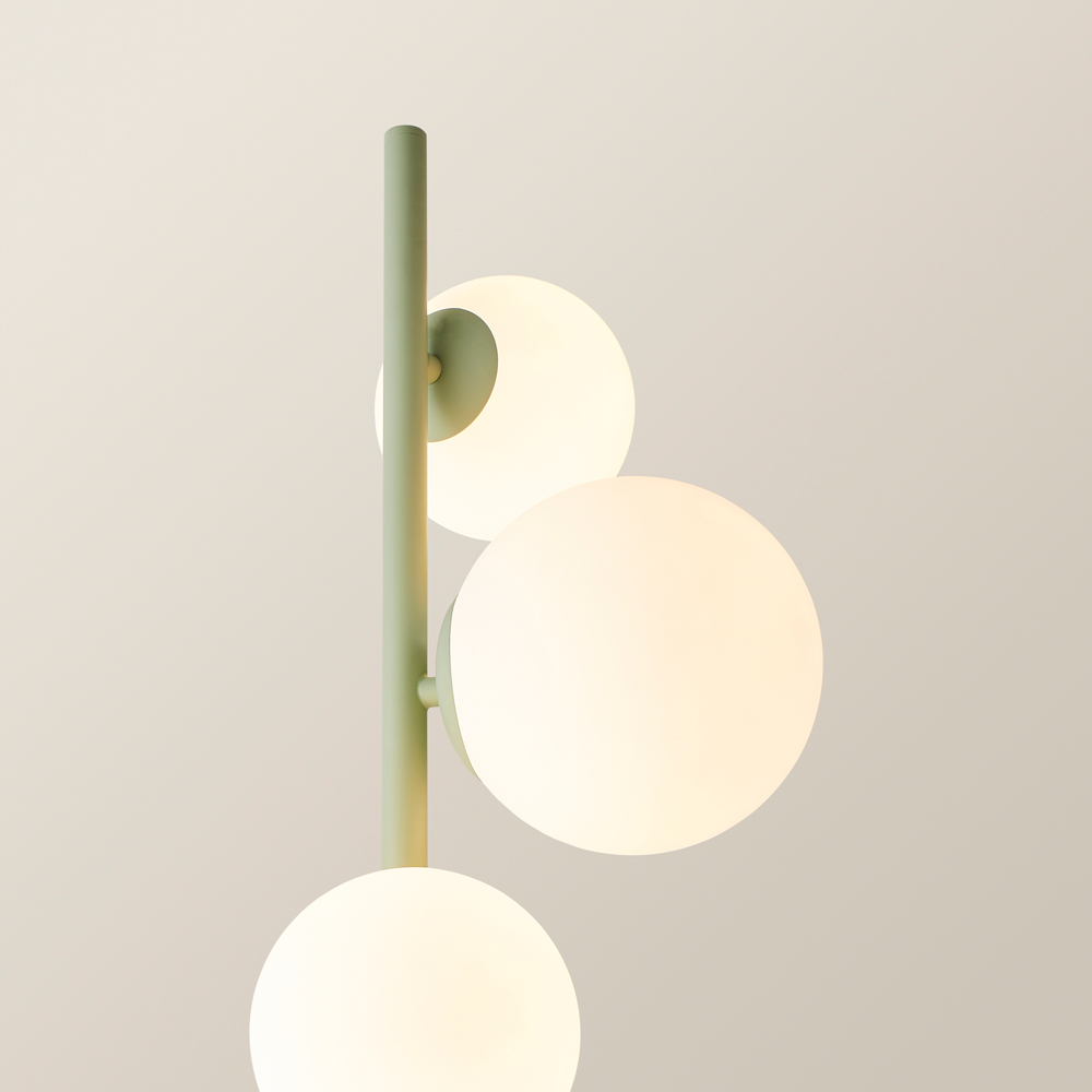 ValueLights Marlow 5 Way Sage Green Opaque Globe LED Floor Lamp Image 3