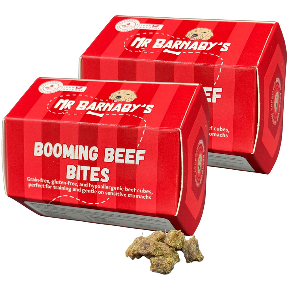 Mr Barnaby's Booming Beef Bites Dog Treats 2 Pack Image 1