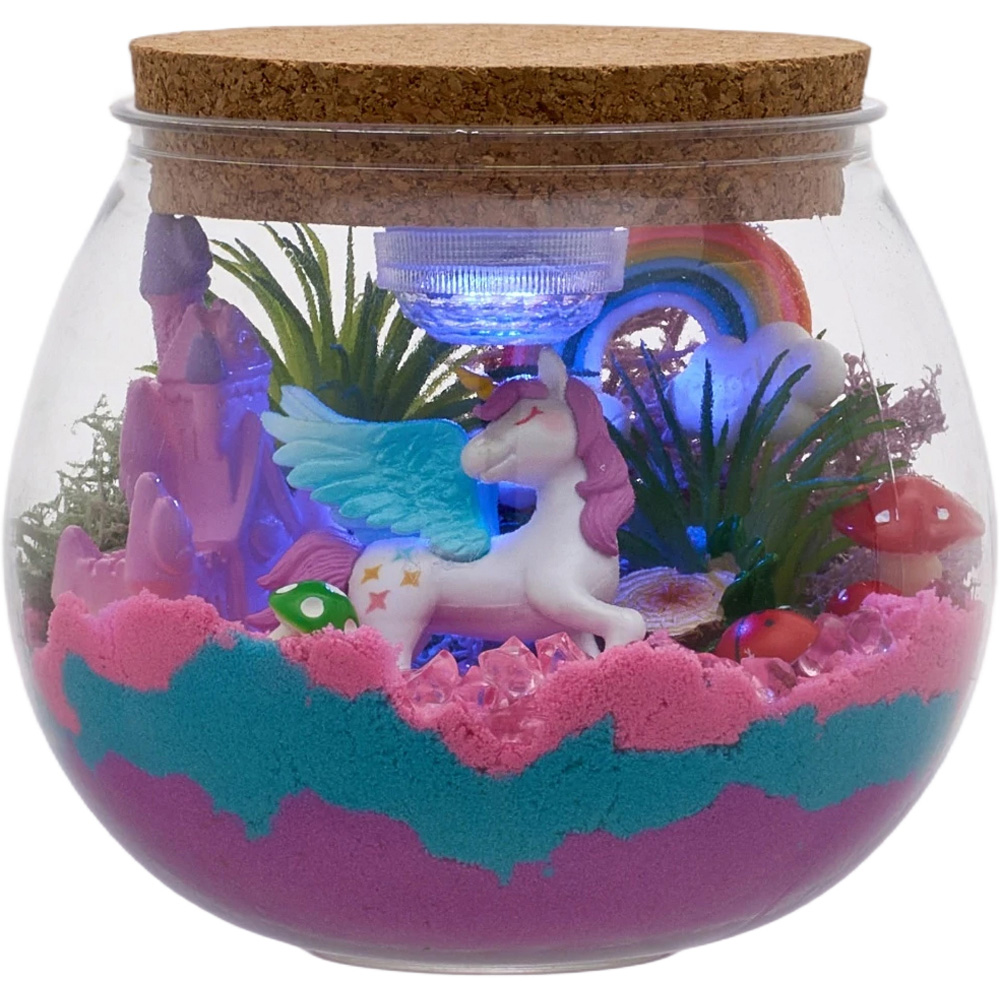 H&O Direct Kids DIY Unicorn Castle LED Terrarium Kit with Remote Image 3