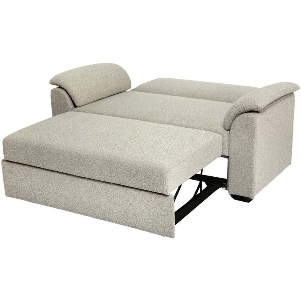 HGD Tivoli 2 Seater Oatmeal Woven Boucle Pull-Out Sofa Bed Image 5