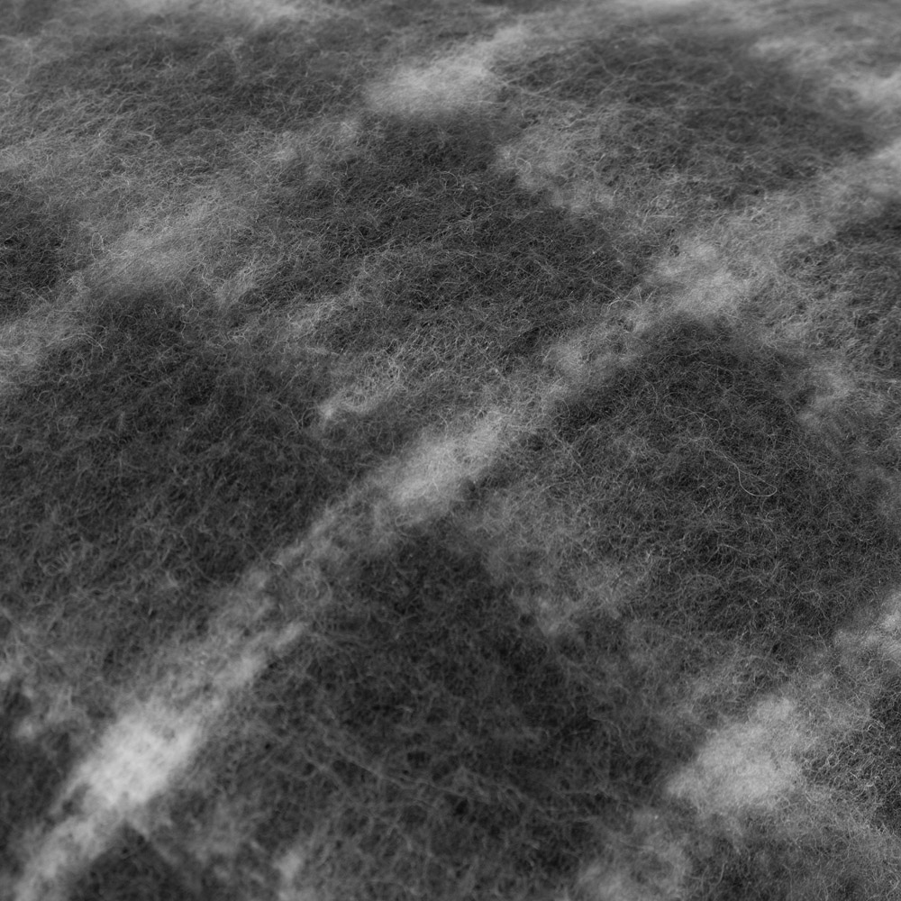 Yard Yarrow Storm Grey Check Faux Mohair Check Cushion Image 4