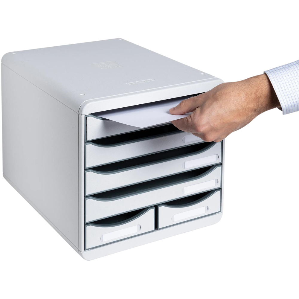 Exacompta Big Box Maxi Office 6 Drawer Light Grey Filing Module Image 6