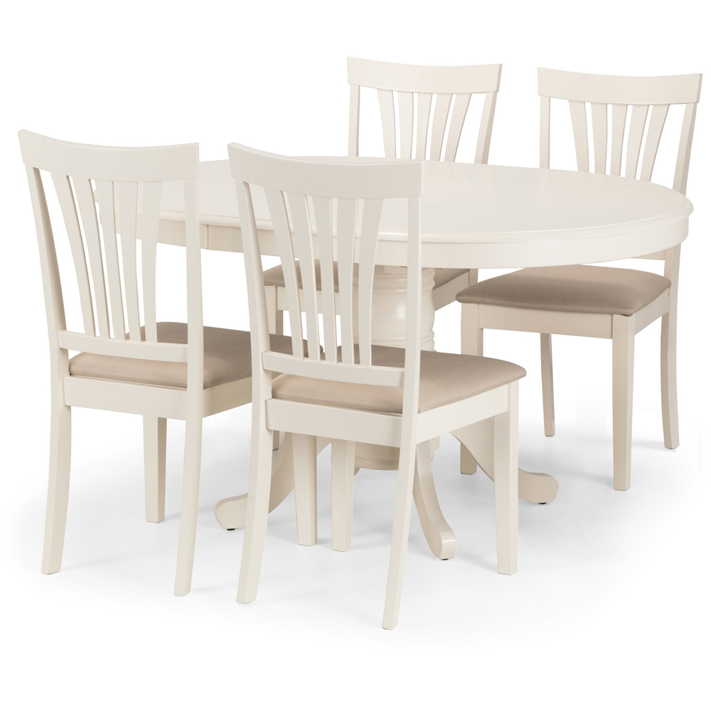 Julian Bowen Stanmore Set of 2 Ivory Chair Image 3