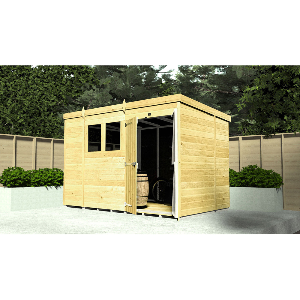 DIY Sheds 18 x 8ft Tongue and Groove Timber Pent Security Garden Shed Image 7