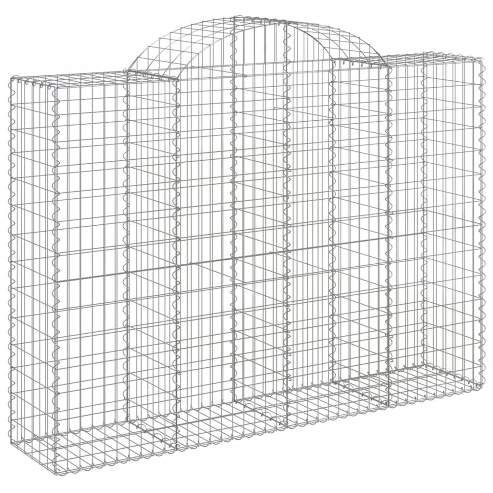 vidaXL Silver Galvanised Iron Arched Gabion Basket 200 x 50 x 140/160cm 6 Pack Image 1