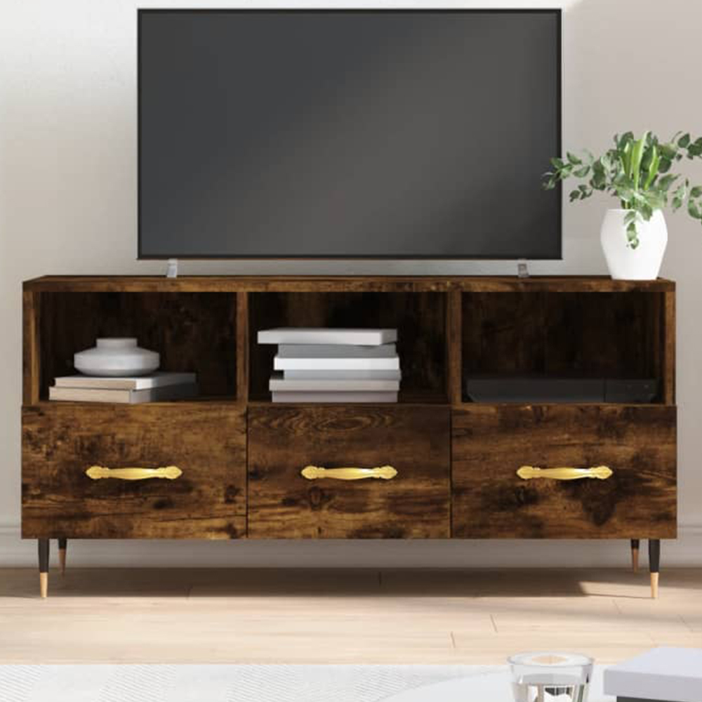 vidaXL 4 Open Shelf Sonoma Oak Reception Desk Image 1