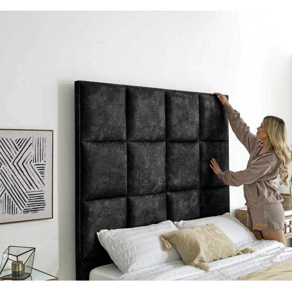 Eleganza Madelyn King Size Granite Oakland Fabric Bed Frame Image 2