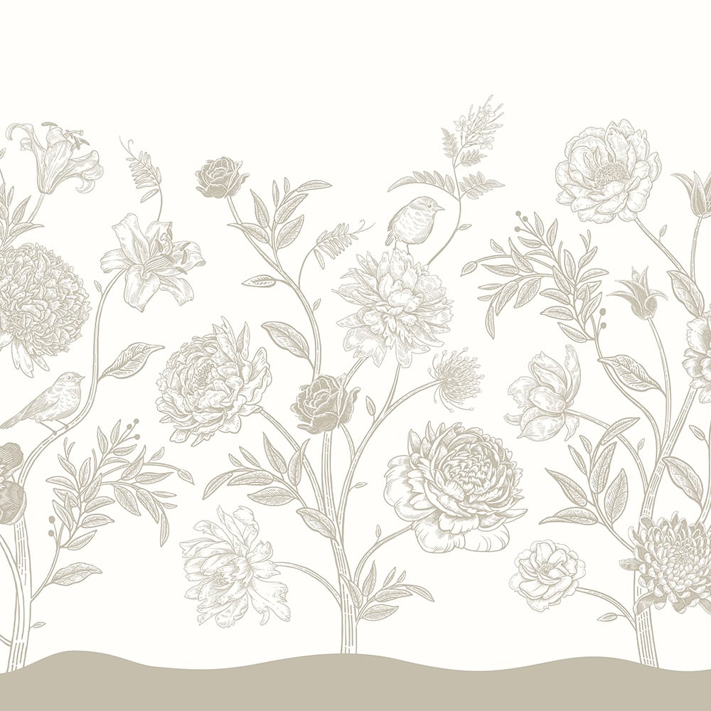 Origin Murals Jacobean Rose Trail Multi Wall Mural Image 2