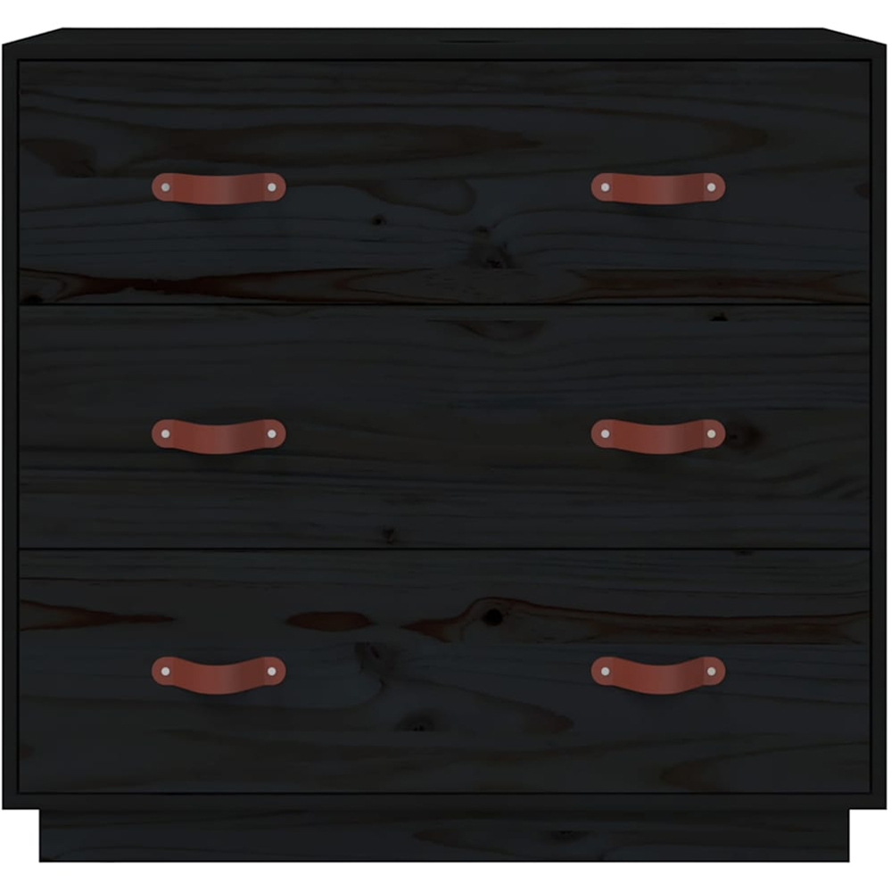 vidaXL 3 Drawer Black Wooden Sideboard Image 3