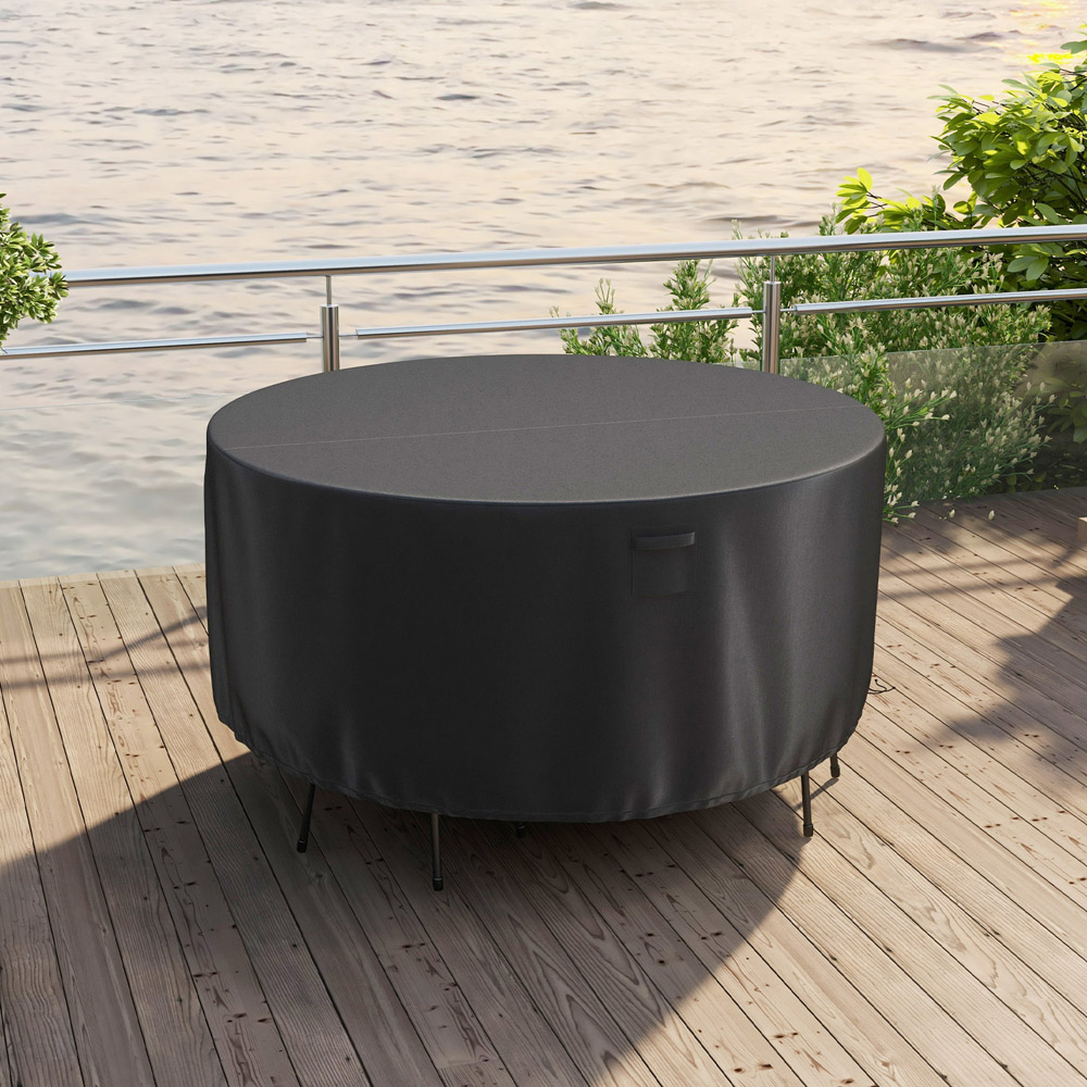 Costway Black Small Round Patio Furniture Cover Image 4