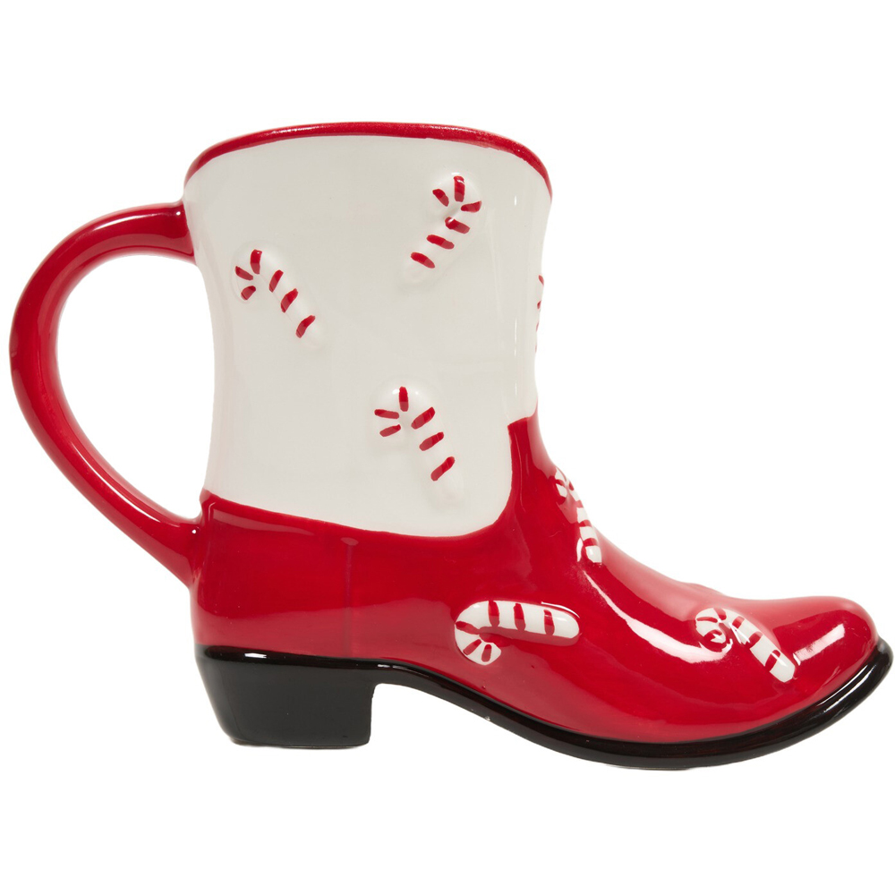 Christmas Cowboy Shaped Boot Mug Image 4