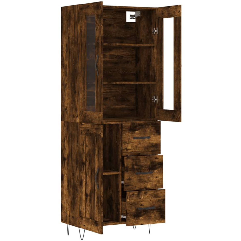 vidaXL 3 Door 3 Drawer Smoked Oak Highboard Image 4