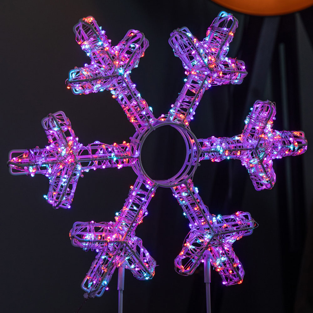 Samuel Alexander 720 Twinkling Rainbow LED Light-Up White Christmas Snowflake on Metal Stand 45cm Image 5