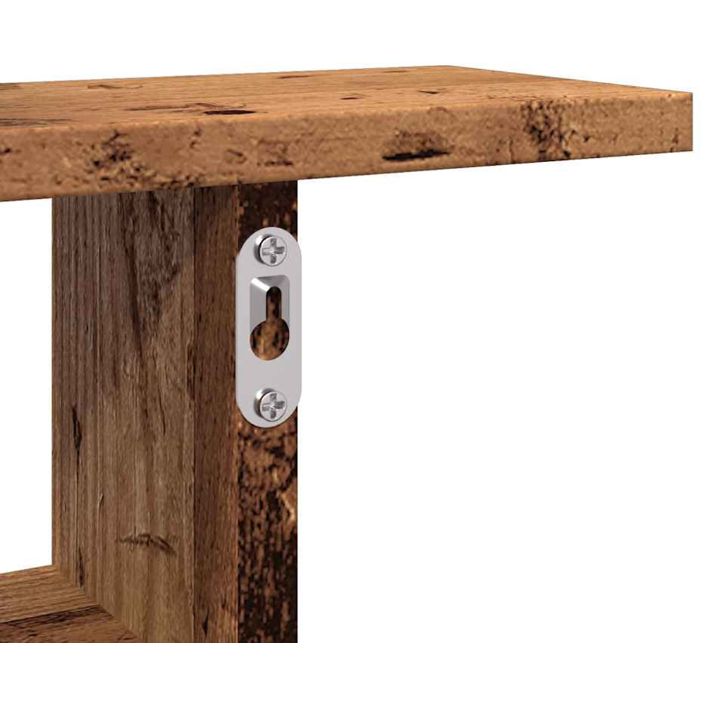 vidaXL Set of 2 3 Shelf Old Wood Floating Wall Shelf Image 9