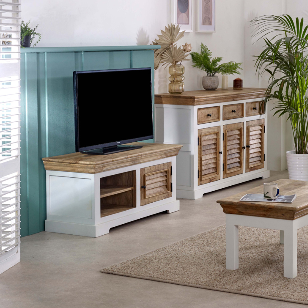 Brooklyn Alfie Single Door 2 Shelf Wood TV Unit Image 8