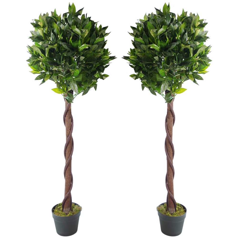 Leaf Artificial Topiary Bay Laurel Trees 120cm 2 Pack Image