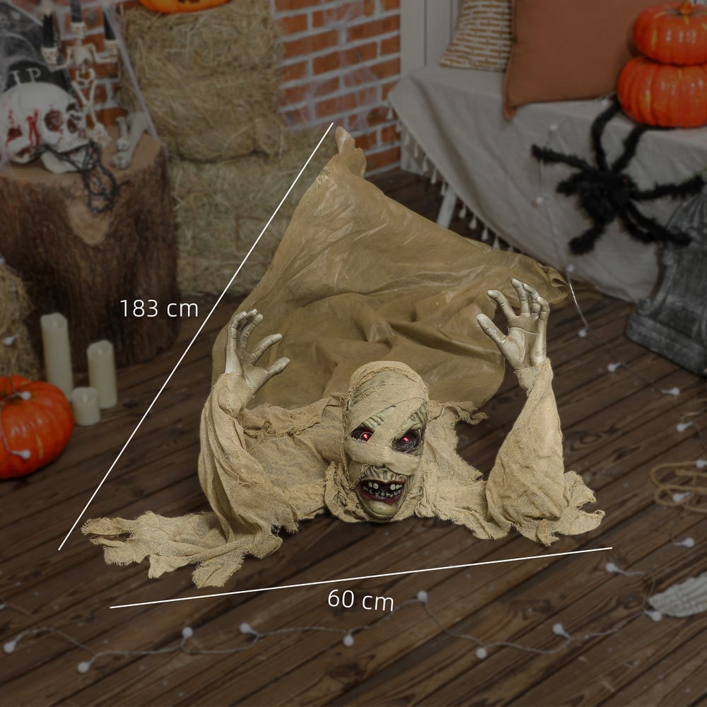 Outsunny Life Size Animated Crawling Mummy with Glowing LED Eyes Halloween Decoration 6ft Image 9