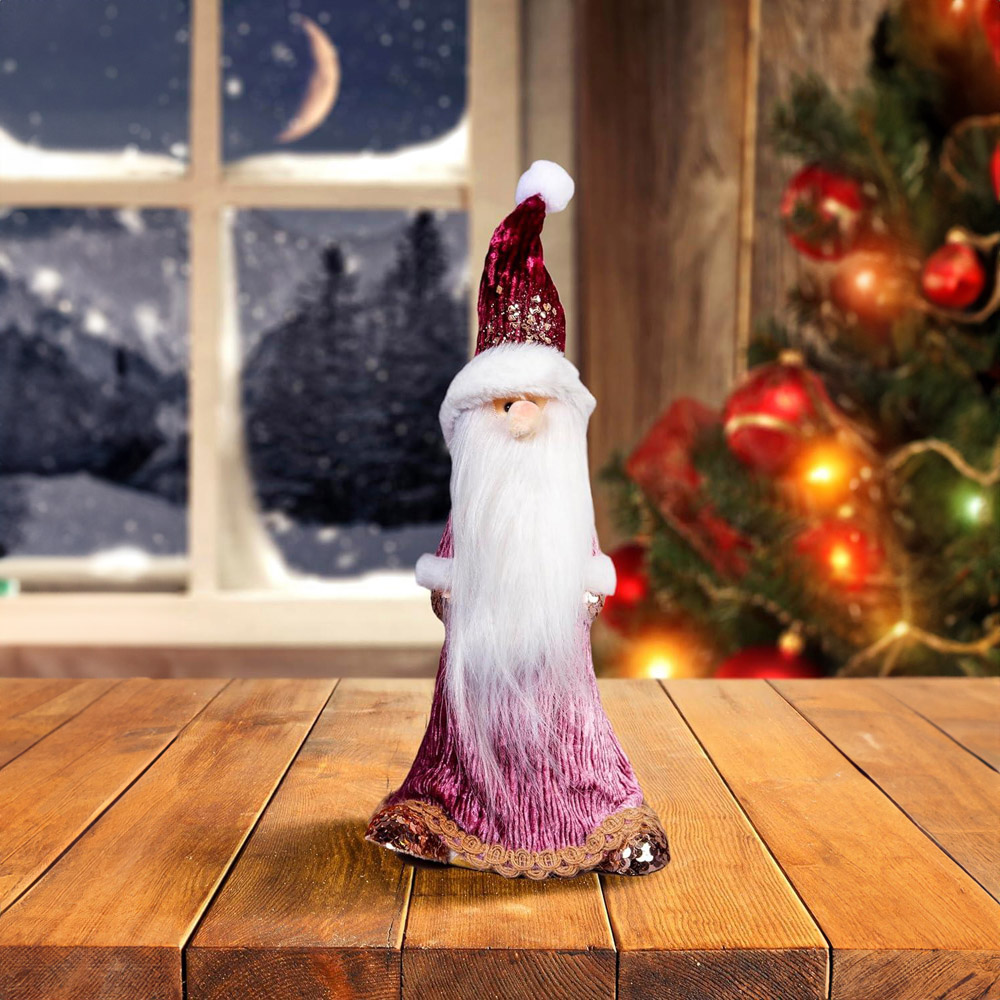 Shatchi Burgundy Santa Christmas Decoration 66cm Image 2