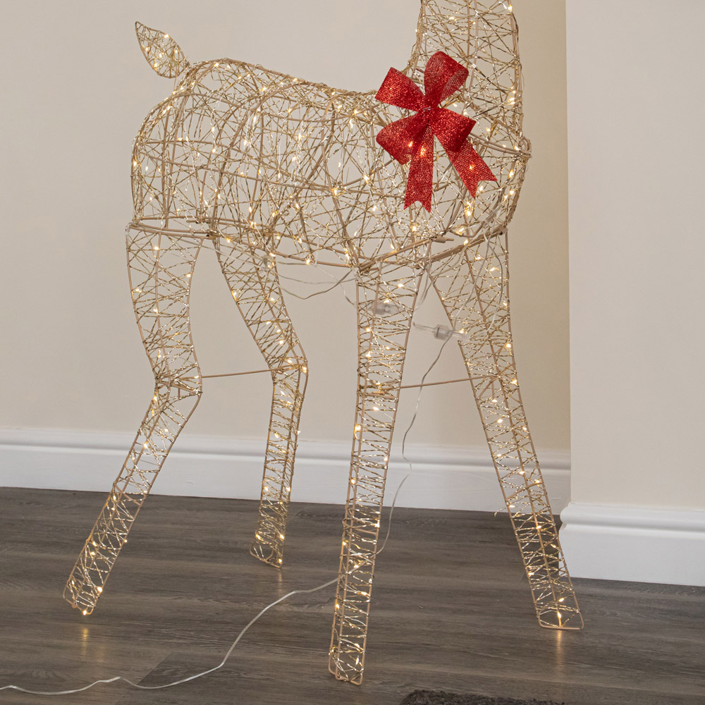 Samuel Alexander 300 Warm White LED Gold Twist Standing Reindeer Christmas Decoration 4ft Image 6