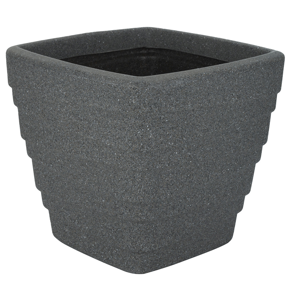 Trojan Ash Grey Granite Effect Square Planter 30cm Image
