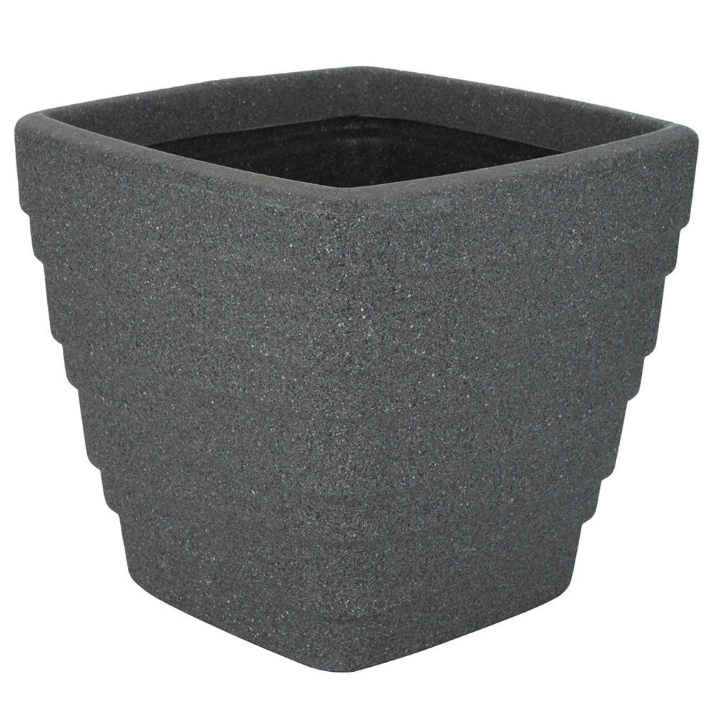 Trojan Ash Grey Granite Square Planter 30cm Image