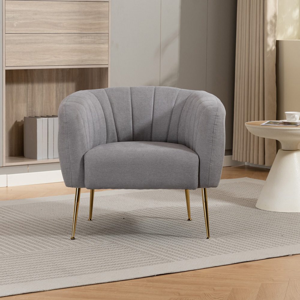 Artemis Home Stanton Grey Fabric Shell Accent Chair Image 3