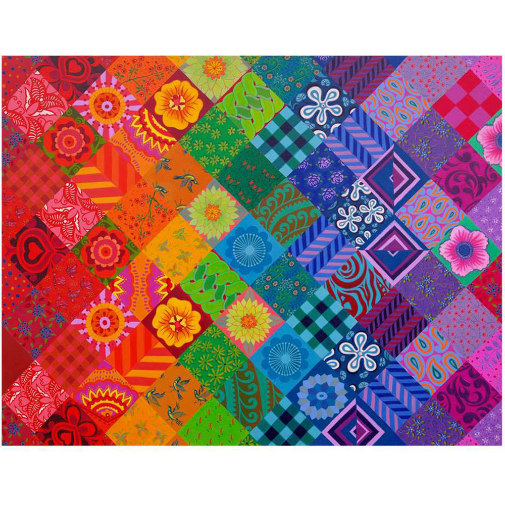 The House of Puzzles Patchwork Rainbow 1000 Piece Jigsaw Puzzle Image 1