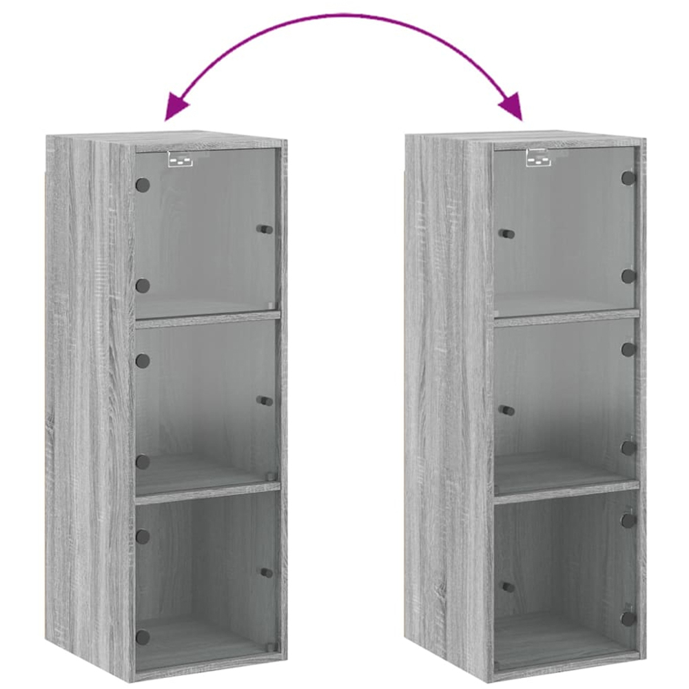 vidaXL 3 Door Grey Sonoma Oak Wall Cabinet Image 8