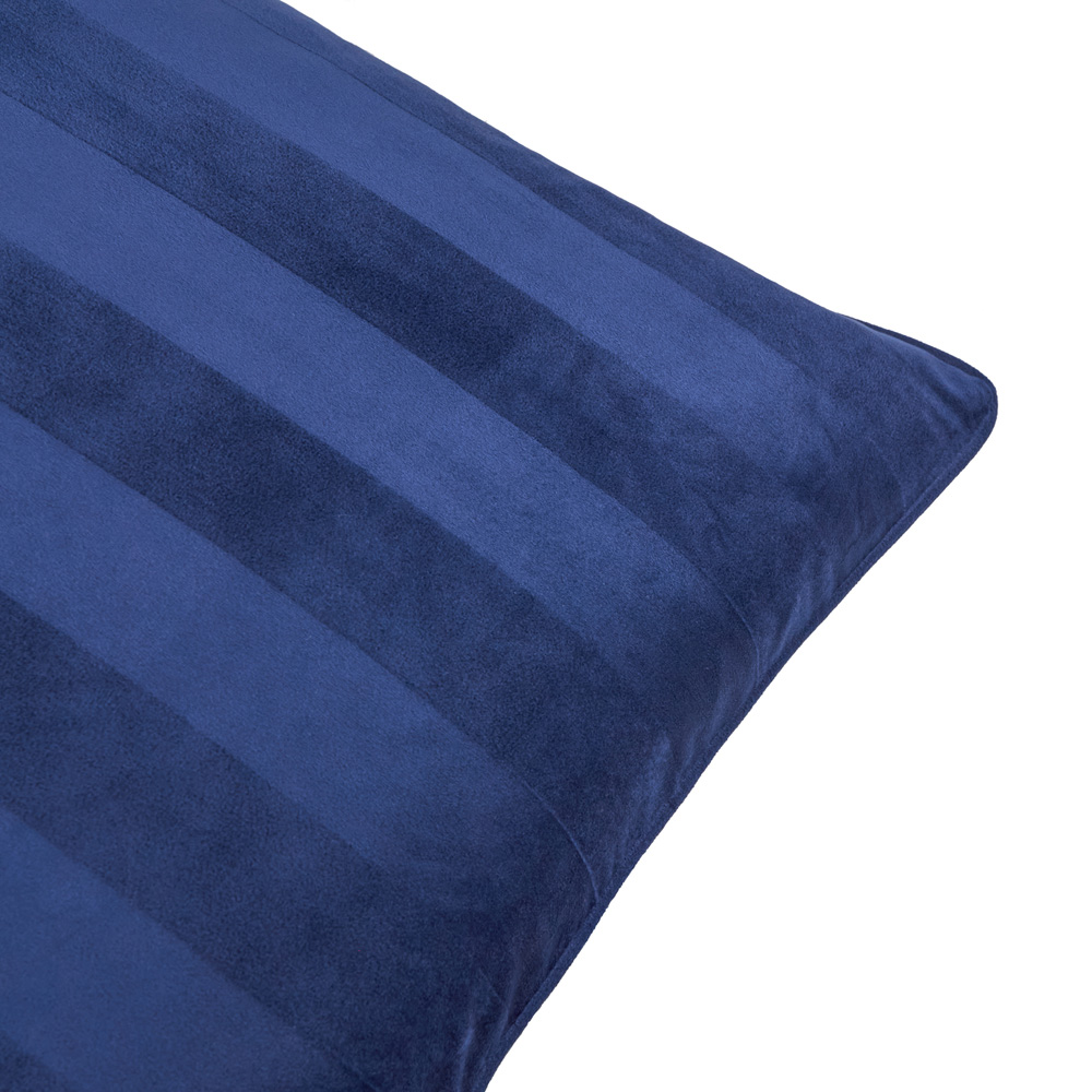 Paoletti Regency Stripe Midnight Velvet Cushion 45 x 45cm Image 2