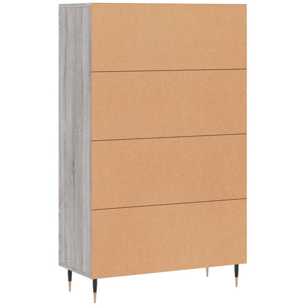 vidaXL 2 Glass Door Single Drawer Grey Sonoma Highboard Image 8