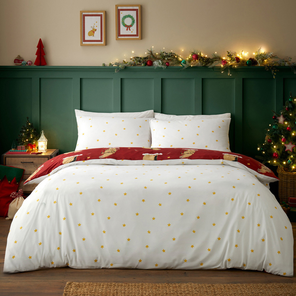 Capybara Christmas Duvet Set Red King Image 6