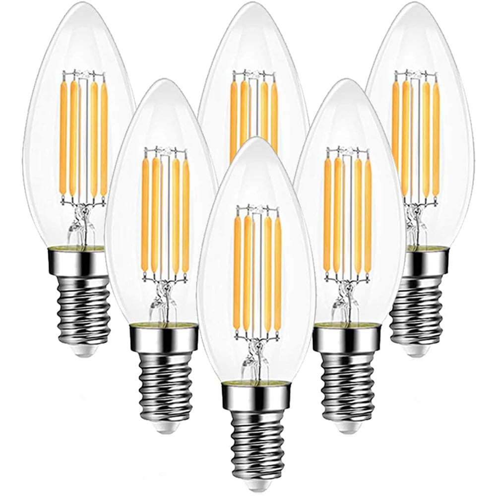 ExtraStar 6 Pack E14 Warm White 4W LED Filament Candle Bulb Image 1