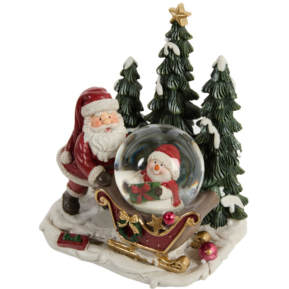 Santa and Snowman Snow Globe Decoration Image 1