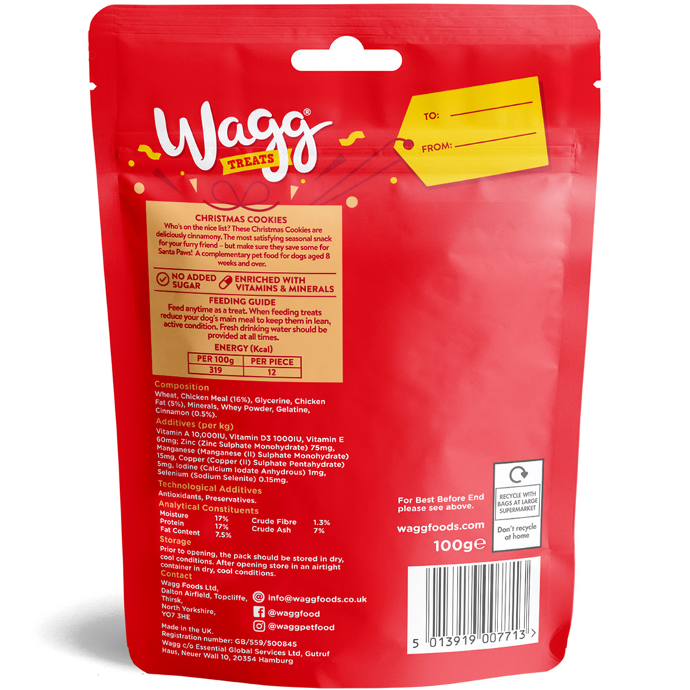 Wagg Christmas Cookies Dog Treats - 100g Image 2