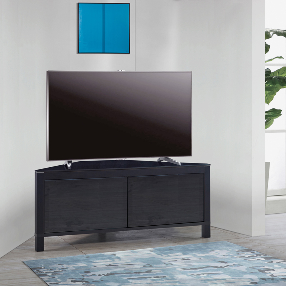 MDA Designs Volans 2 Door Black and Walnut TV Cabinet Image 9