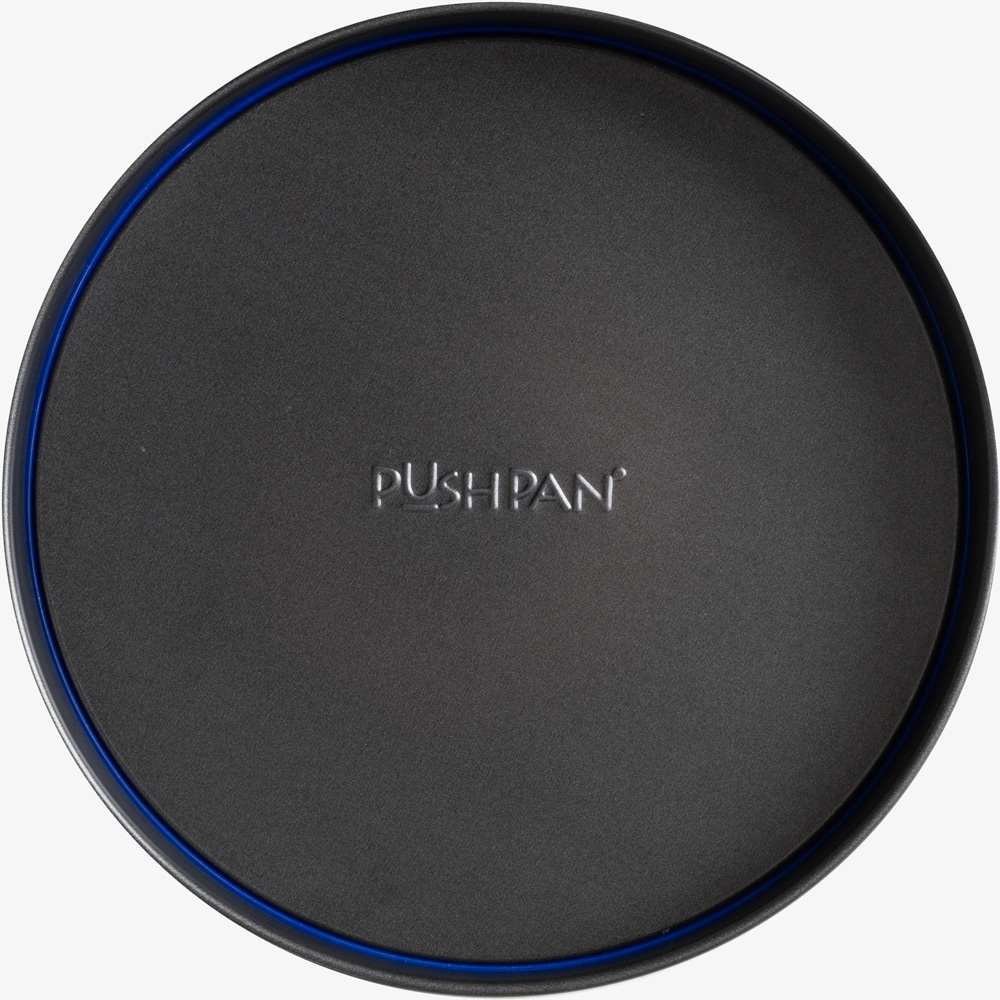 Wham PushPan 23cm Set of 2 Light Grey and Pewter Shallow Tin Image 4