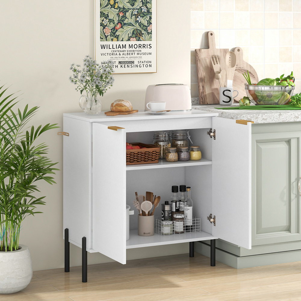 Costway 2 Door White Buffet Cabinet Image 4