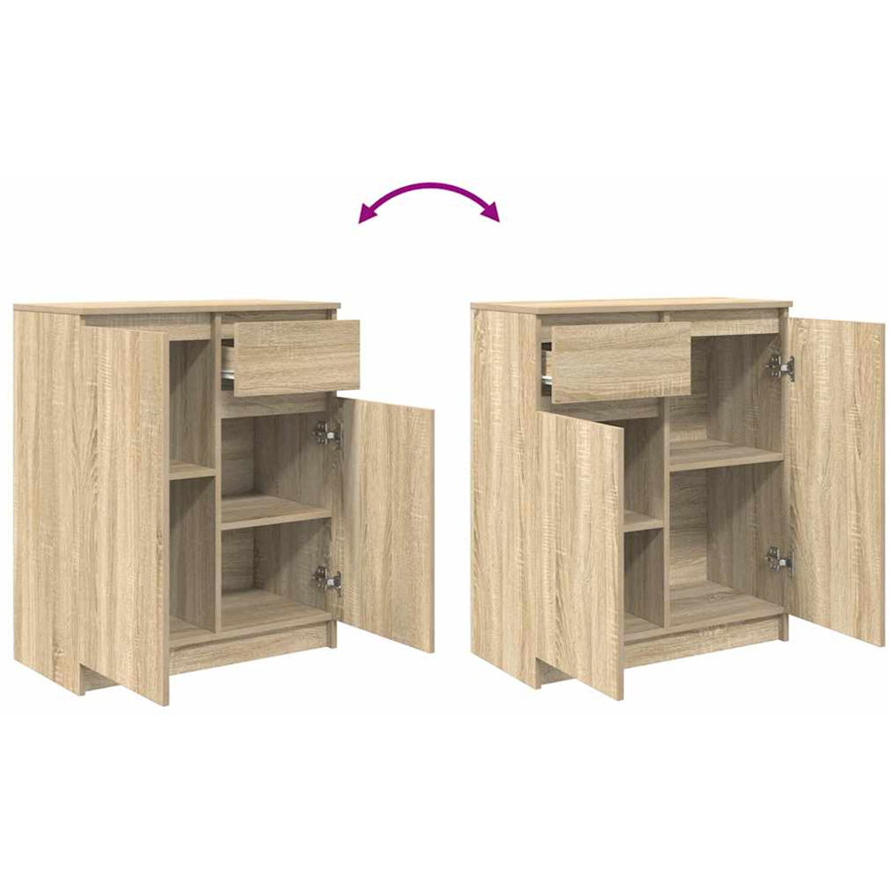 vidaXL 2 Door Single Drawer Sonoma Oak Sideboard Image 8