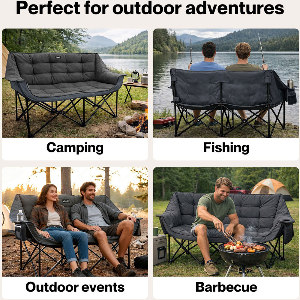 Levede 2 Seater Foldable Camping Chair Image 8