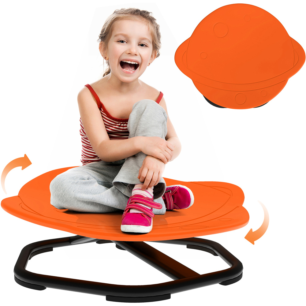 Tommy Toys Orange Kids Planet Shaped Swivel Sensory Spinning Chair Image 2