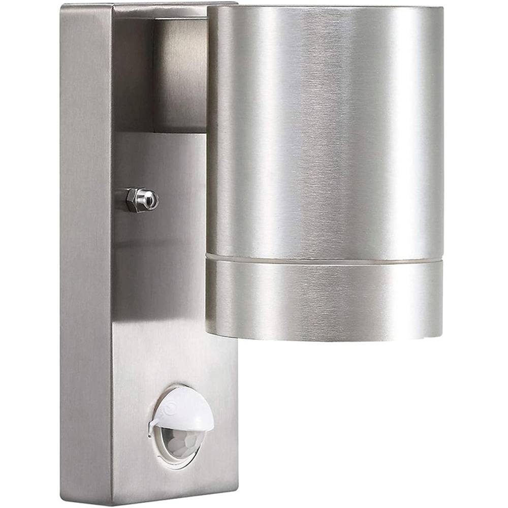 ExtraStar Silver Stainless Steel Wall Downlight with Motion Sensor Image 1
