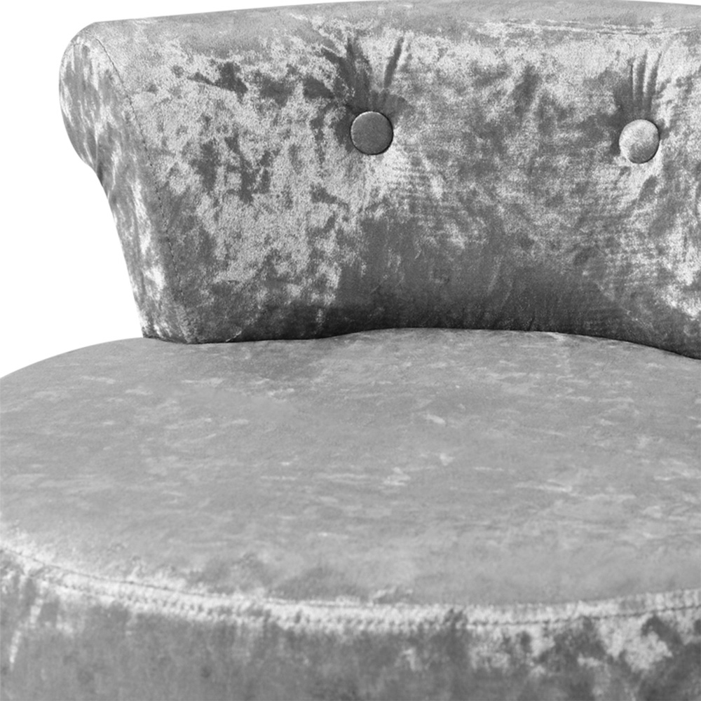 Living and Home Silver and Grey Ice Velvet Button Tufted Vanity Chair Image 5