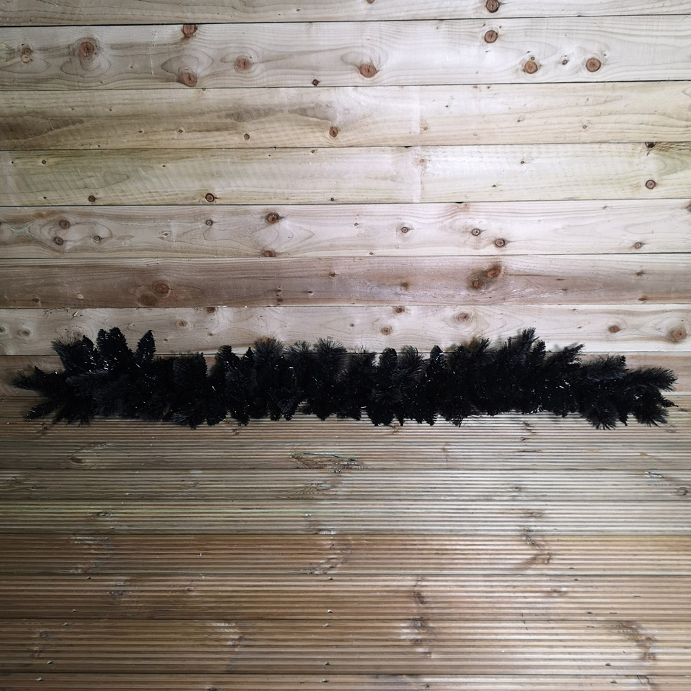 Samuel Alexander Black Plain PVC Tipped Halloween Christmas Garland 180cm Image 2