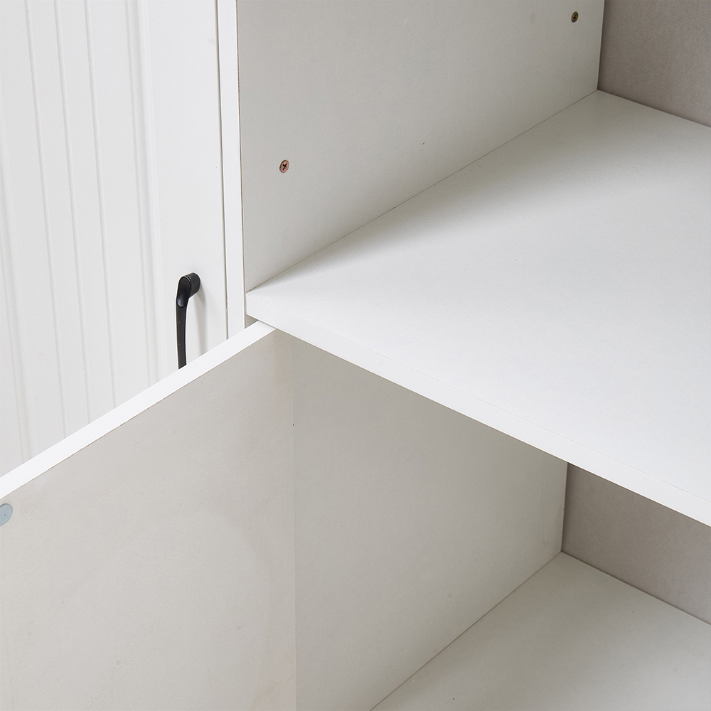 Living and Home 3 Door Single Shelf White Sideboard Image 6