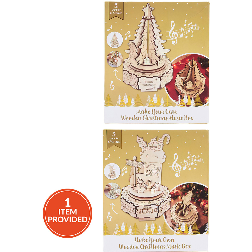 Make Your Own Wooden Christmas Music Box Kit Image 1