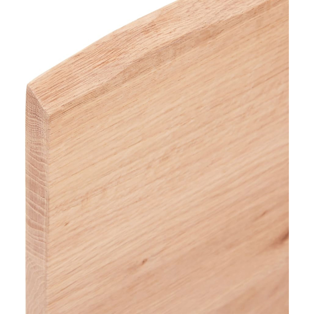 vidaXL 80 x 20 x 2cm Light Brown Treated Solid Wood Oak Wall Shelf Image 4