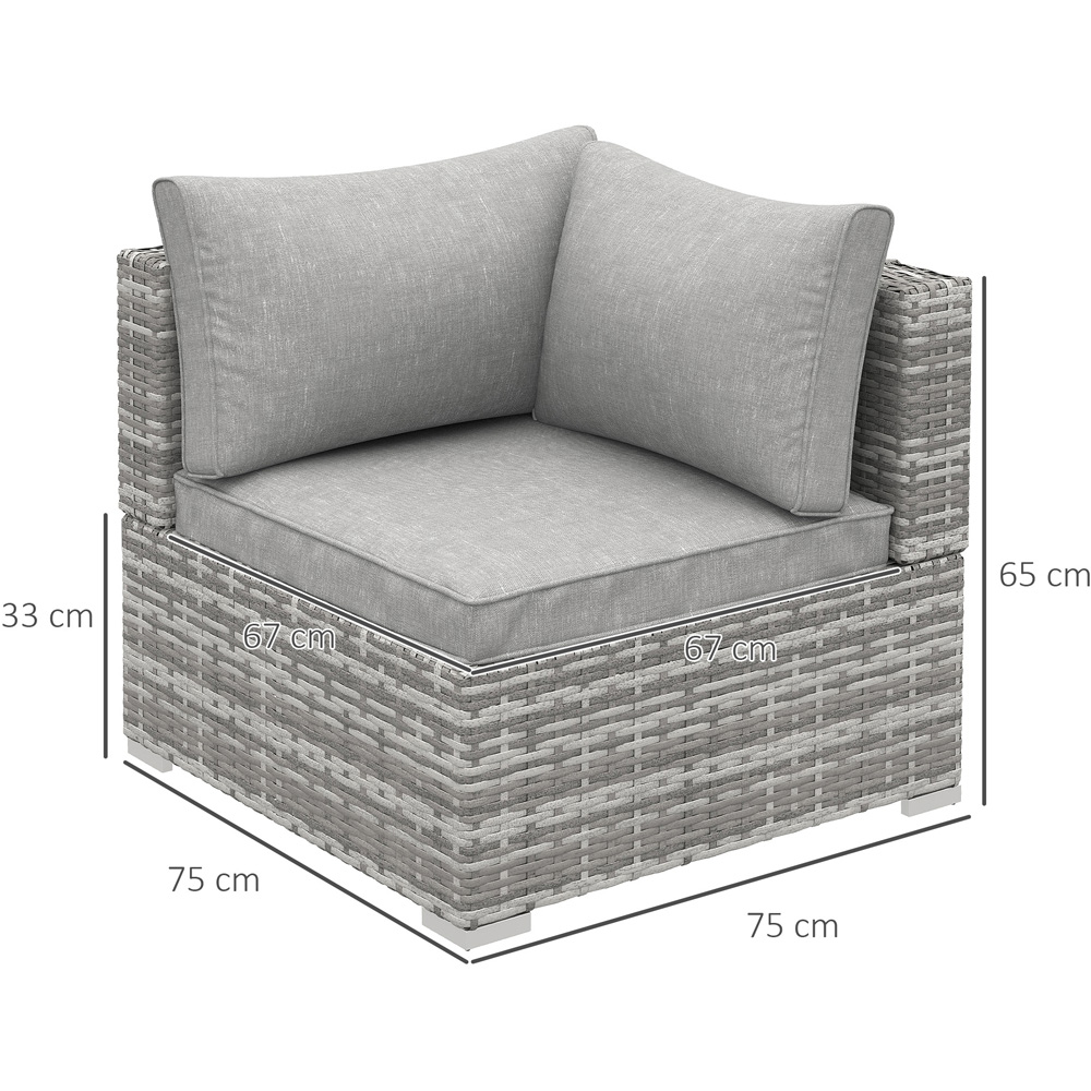 Outsunny Single Seater Grey Rattan Corner Sofa Chair Image 7